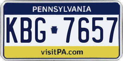 PA license plate KBG7657