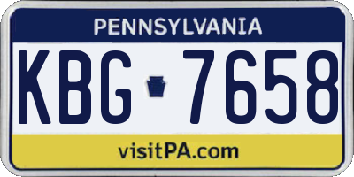 PA license plate KBG7658