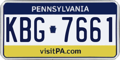 PA license plate KBG7661
