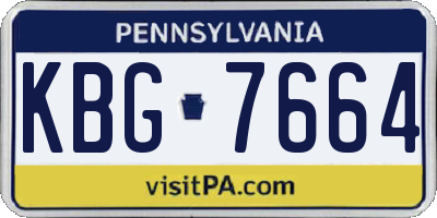 PA license plate KBG7664