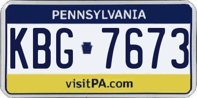 PA license plate KBG7673