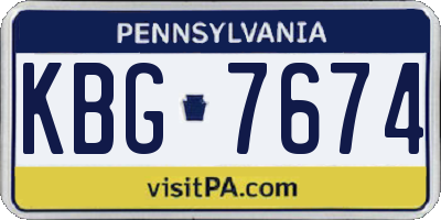 PA license plate KBG7674