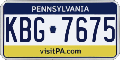 PA license plate KBG7675