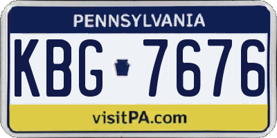 PA license plate KBG7676
