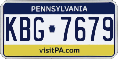 PA license plate KBG7679