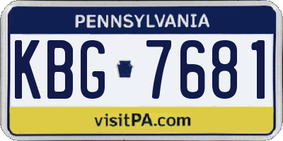 PA license plate KBG7681