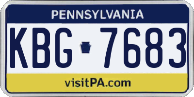 PA license plate KBG7683