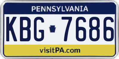 PA license plate KBG7686