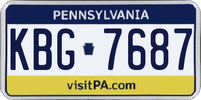 PA license plate KBG7687