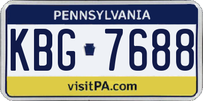 PA license plate KBG7688