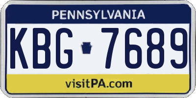 PA license plate KBG7689
