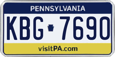 PA license plate KBG7690