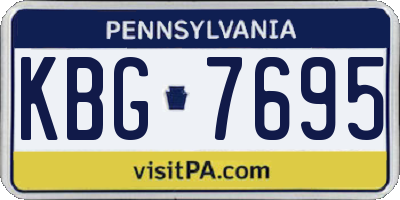 PA license plate KBG7695
