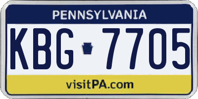 PA license plate KBG7705