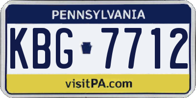 PA license plate KBG7712