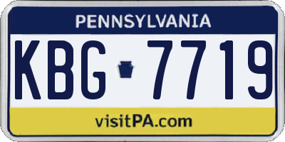 PA license plate KBG7719