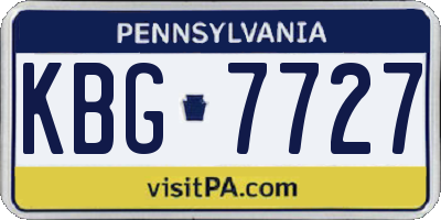 PA license plate KBG7727