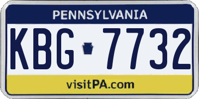 PA license plate KBG7732