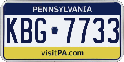 PA license plate KBG7733