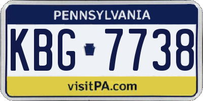 PA license plate KBG7738
