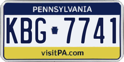 PA license plate KBG7741