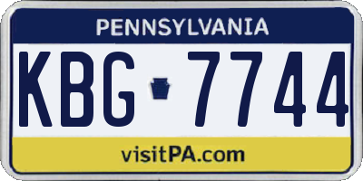 PA license plate KBG7744