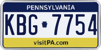 PA license plate KBG7754