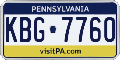 PA license plate KBG7760