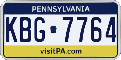 PA license plate KBG7764