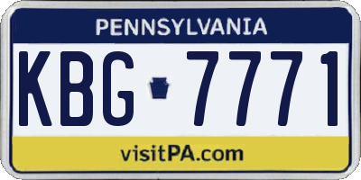 PA license plate KBG7771