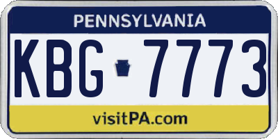 PA license plate KBG7773