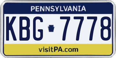 PA license plate KBG7778