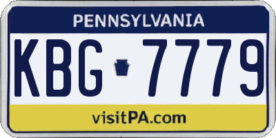 PA license plate KBG7779