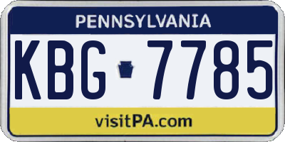 PA license plate KBG7785