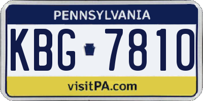 PA license plate KBG7810