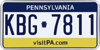 PA license plate KBG7811