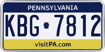 PA license plate KBG7812