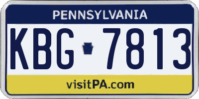 PA license plate KBG7813