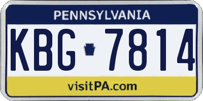 PA license plate KBG7814