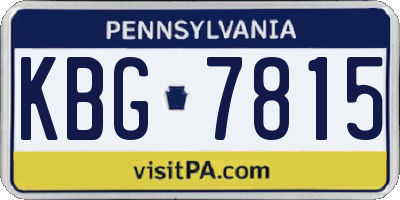 PA license plate KBG7815