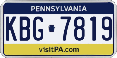 PA license plate KBG7819