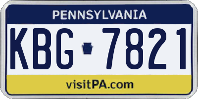 PA license plate KBG7821