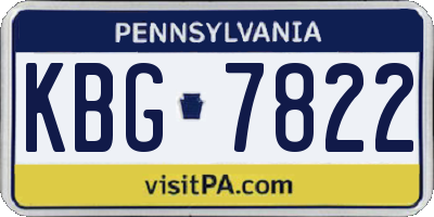 PA license plate KBG7822