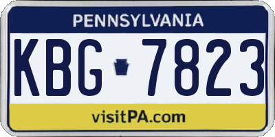 PA license plate KBG7823