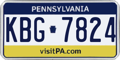 PA license plate KBG7824