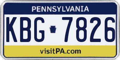 PA license plate KBG7826