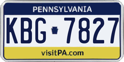 PA license plate KBG7827