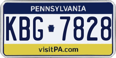 PA license plate KBG7828