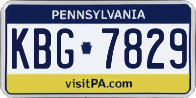 PA license plate KBG7829