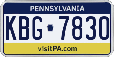 PA license plate KBG7830